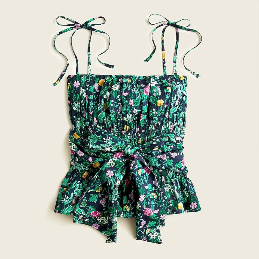 NWT J. Crew Tie-front cotton voile camisole in WINTER GARDEN FLORAL